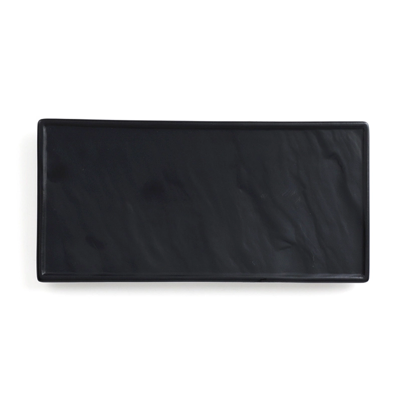 Oceanian Black Plate For Restaurant Ceramic Vajillas Sushi, Japanese Rect Plates Sets, Fine Crokery Long Sushi Plate& 1
