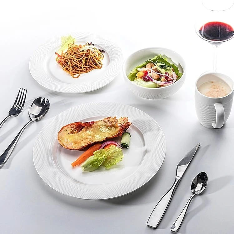 Grids Porcelain Ceramic Side Plate, Customized Restaurant Plates, Hot Sale Stock Ceramic Plate 1