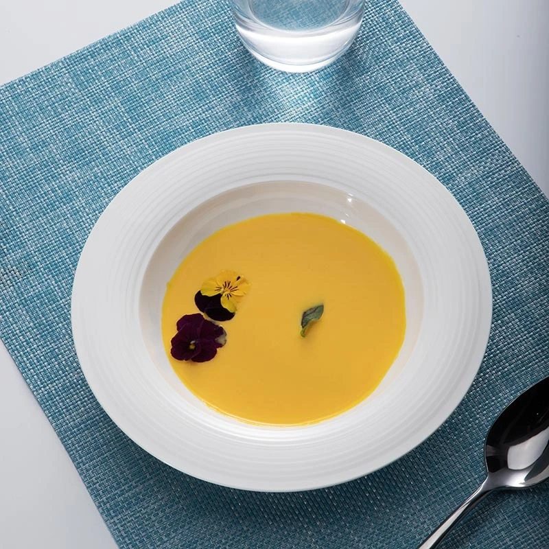 Hosen Crockery For Restaurant White Porcelain Soup Dishes Prices, Tops Dishes Hotel Soup Plates Set Porcelain/ 1