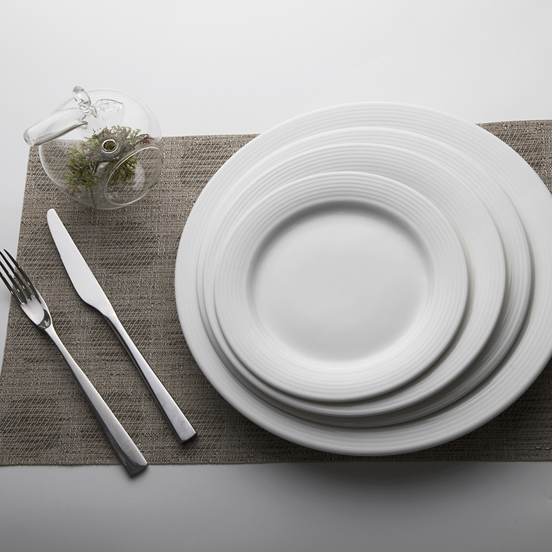 Eco Friendly Chaozhou Factory Used Restaurant Dishes For Sale, Porcelain Western Style Crockery UK Diner Plate^ 4