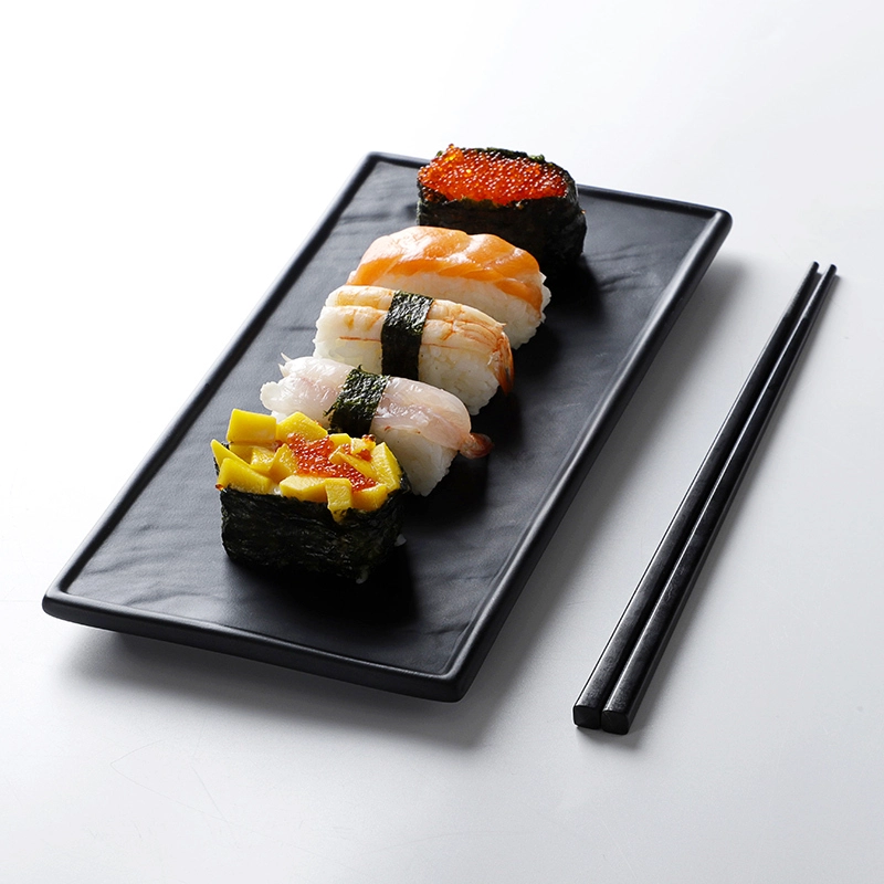 Black Matte Porcelain Tableware, Modern Japanese Ceramics Serving Plate, Fine Crokery Japanese Sushi Plate Ceramic/ 1