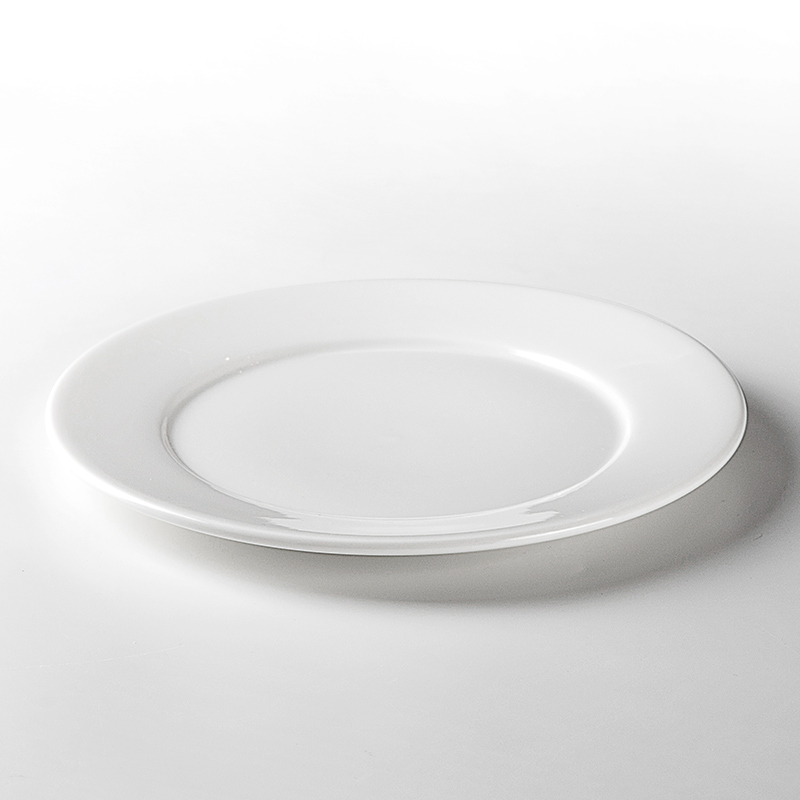 Popular Traditional Hotels Round White Plain Plate, Catering Dinnerware Fine Plain Plate, Porcelain Dish Plate@ 5