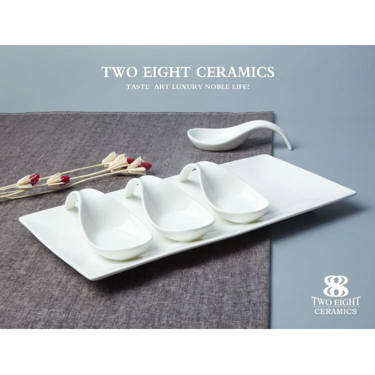 cheap china factory wholesale housewares stoneware serving tasting spoons plates 1