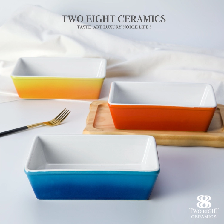6.5 Ceramic baking utensils rect blue Oven bakeware 1