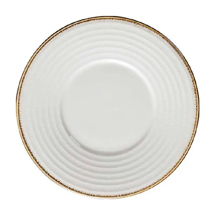 New Options White Ceramic Dinner Round Plate, Vintage Dinner Plates Bulk/ 1