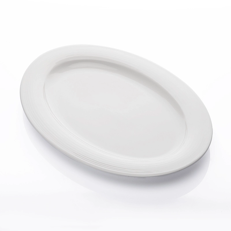 Innovative Breakfast High Temperauter Durable Oval Shape Dish, Horeca Restaurant OvalServing Platter , Oval Plate with Rim@ 1