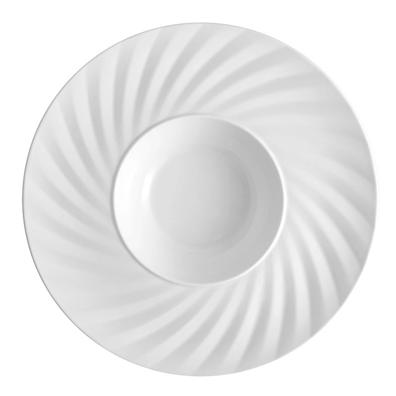 Restaurant Hotel Ceramic Porcelain Pasta Plates, White Matte Dessert Plates, Bulk Soup Bowls 1