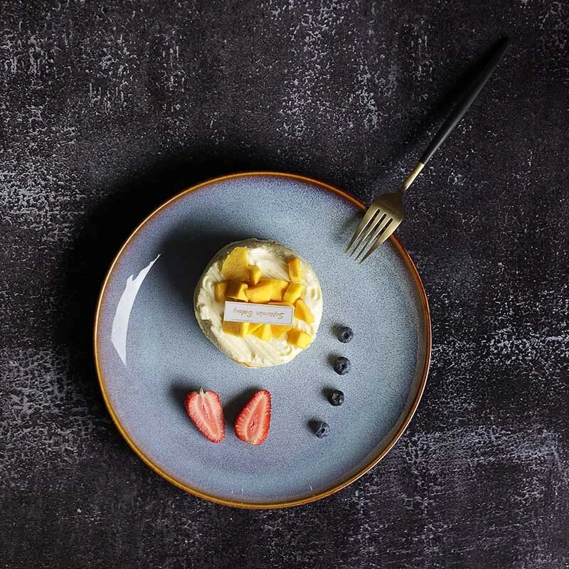European Luxury Wedding Colored Ceramic Plate Dinner Set Handmade Fine Porcelain Tableware* 1