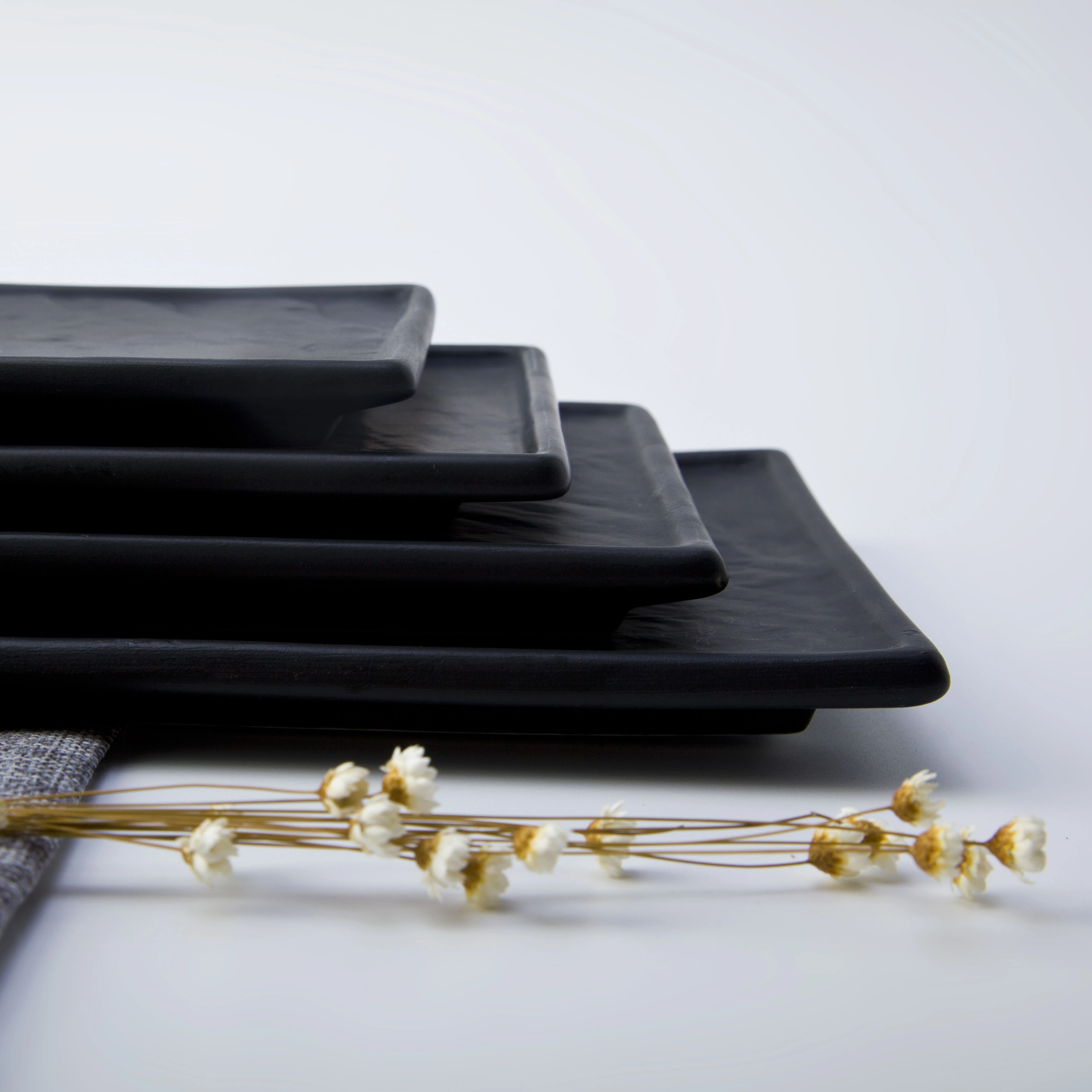 Hot Sell Japanese Modern Black Slate Rectangular Plates, Bar Slate Plate Wholesale,Good Price Dinner Plate# 1