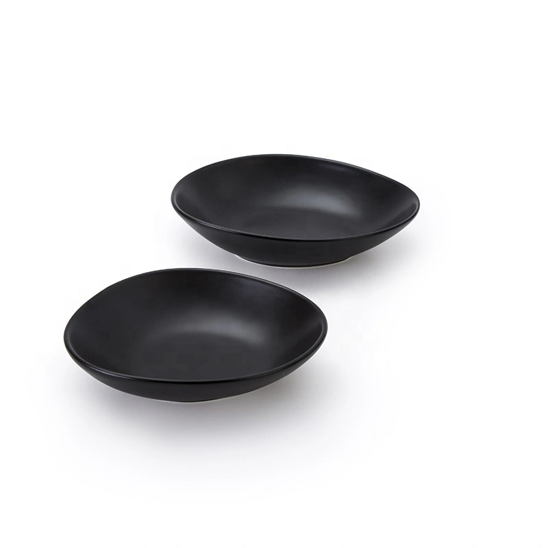 2018 New Style Porcelain Restaurant Irregular Type Dish, Porcelain Plate Black Porcelain Buffet Plate~ 1