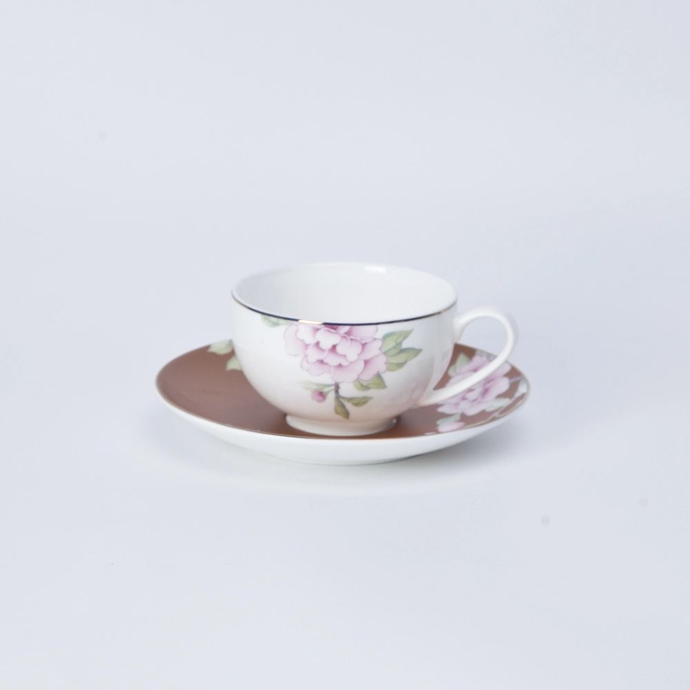 Bone china ceramic tea cup and saucer set porcelain 1