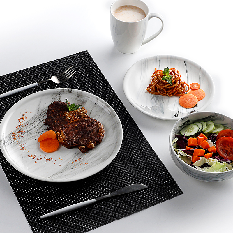 Plates Restaurant Hotel Catering Luxury Crockery Creative Tableware Porcelain Dinner Set Plates Sets Dinnerware 6