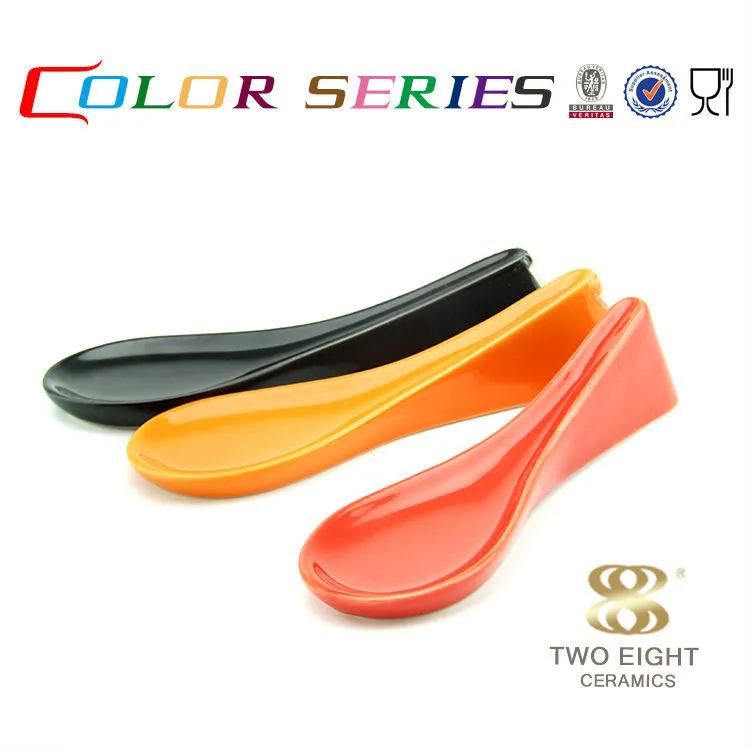 Korean porcelain best small black soup spoon 1