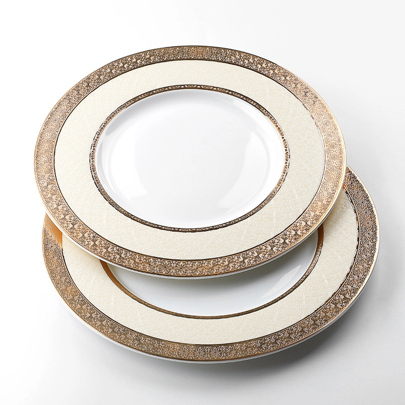Wholesale China Ware Ceramic Dinner Plate Bone China, Best Quality China Ware Gold Tableware, Fine Bone China Dinner Plate# 1