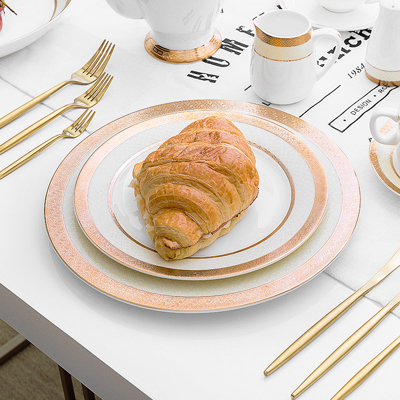 Wholesale China Ware Ceramic Dinner Plate Bone China, Best Quality China Ware Gold Tableware, Fine Bone China Dinner Plate# 4