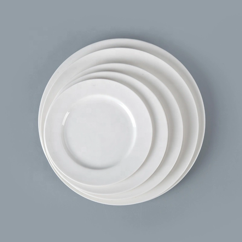 14 Inch White Dinner Plate, White Porcelain Crockery Hotel Porcelain Plates 1