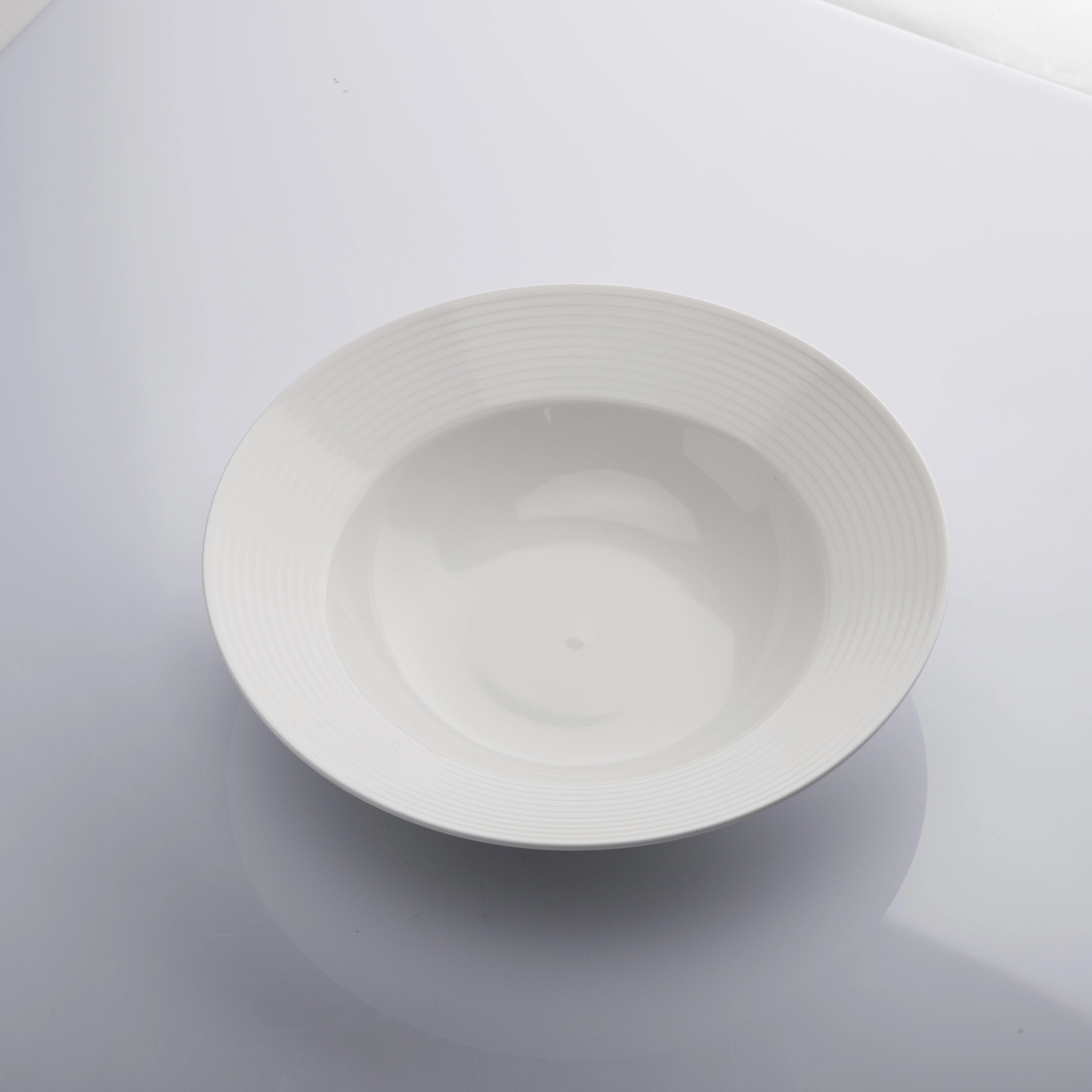 Five Star Hotel Restaurant Porcelain Deep Salad Bowl, Porcelain Tableware Bulk Supply Porcelain Restaurant Deep Plate 1