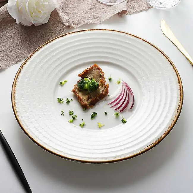 Dinner Plates For Weddings, Color Glaze Lounge Porcelain Oven Plate, Restaurant Dishes Plates* 1