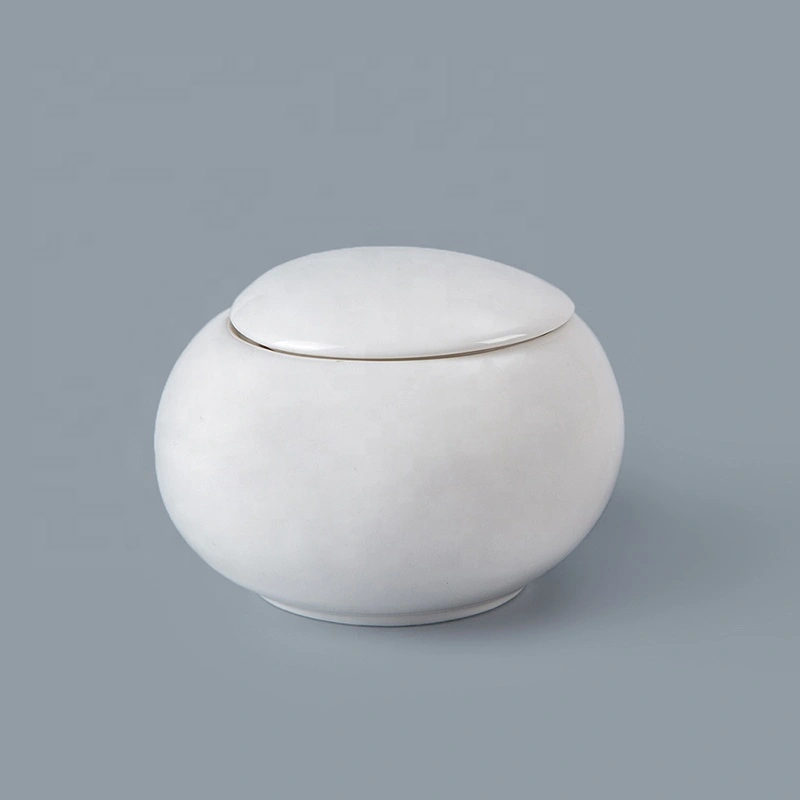 Most Popular White Tableware Table Accessories Sugar Bowl, Crockery Restaurant Ceramic Sugar Container Sugar Pot% 1
