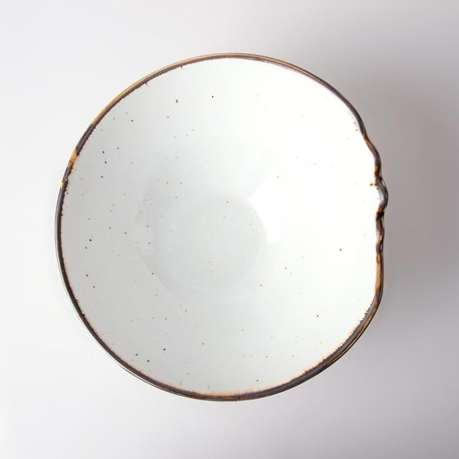 Chinese style color glazed catering restaurant ceramic pasta oblique bowl 1