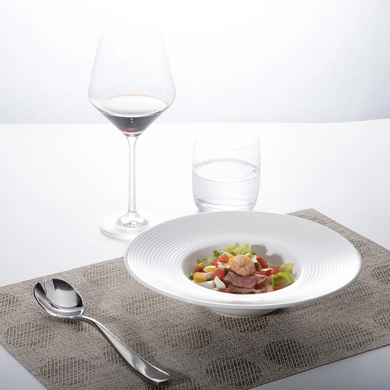 Innovation White Banquet Mid Rim Soup Plate, Elegant Durable High Temperature Buffet Dinning Dessert Plate@ 1