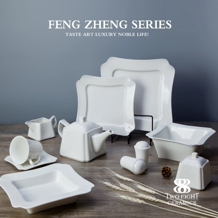Wholesale Bone China White Plates Crockery Set Porcelain Dinnerware 1