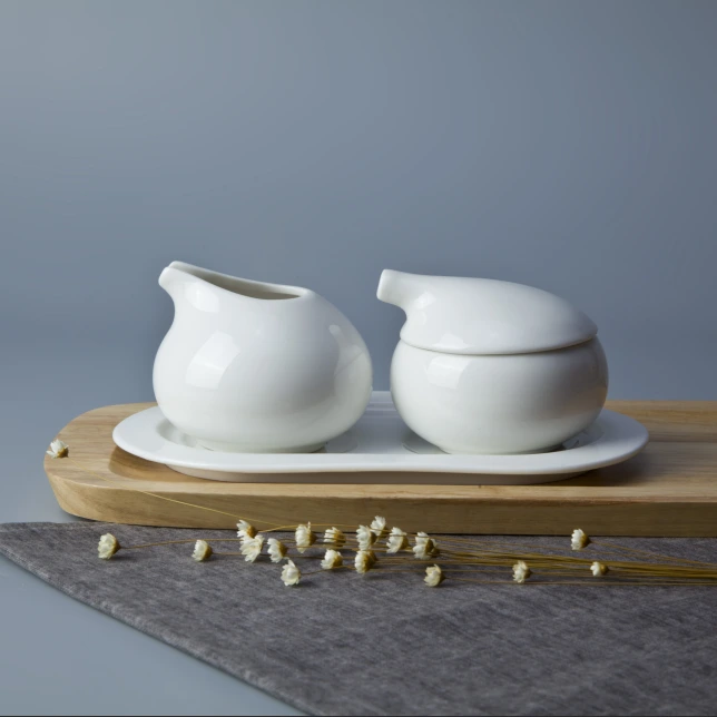 Famous Ceramic 3 in 1 convenient kitchen canister sets custom sugar bowl ceramic serving bowls with lids 1