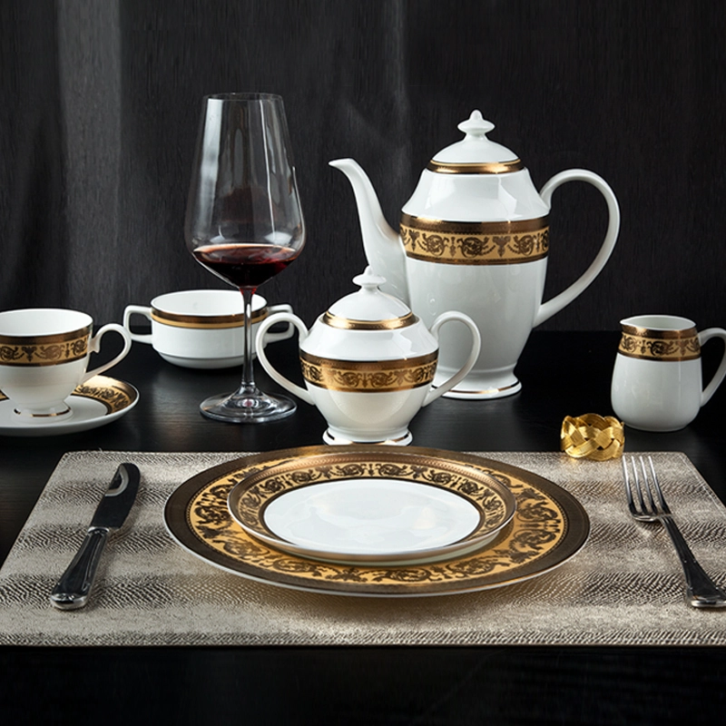 luxury decalceramic plates dishes restaurant crockeryfine bone china 1