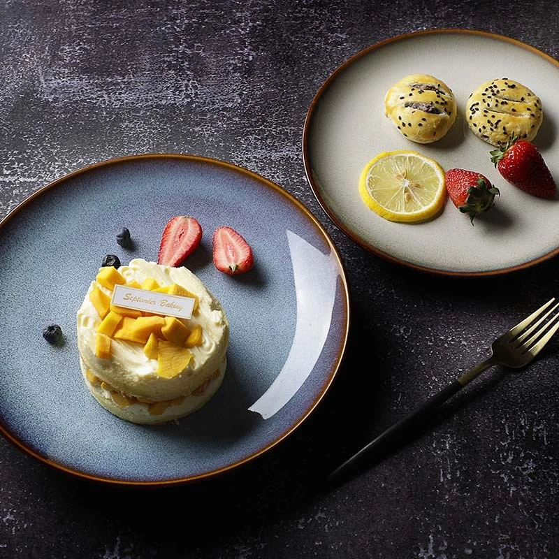 Hot Sale Hotel Restaurant Colorful 6/7/8/9/10 Inch Glaze Round Ceramic Plate 1