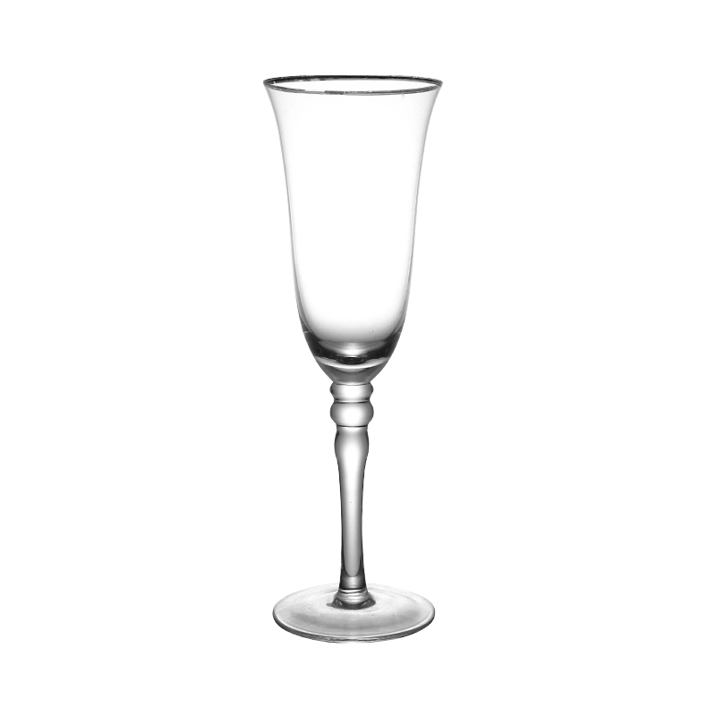 European Style 210ml Red Wine Glass Crystal with Gold Rim 1