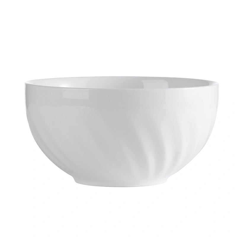 5 / 6.25 / 8.25 inch Ramen Bowl Ceramic , White Porcelain Salad Bowl, Crockery Dinnerware Sets& 1