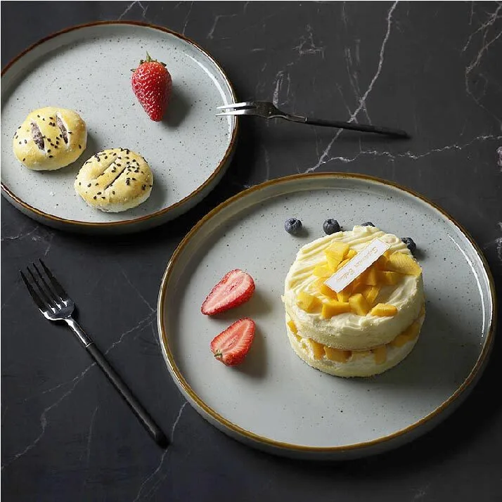 Wholesale Eco-friendly Ceramic Dinner Plates Wedding, Fancy Rustic Restaurant Hotel Dinning Plates, Green Hotel Dinner Plates& 1