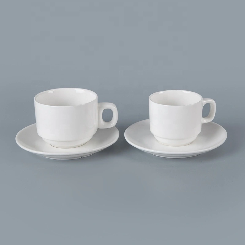 Single Design Ceramic Crockery Hotel Ware Coffee Cup And Saucer, Coffee Cup With Plate& 1