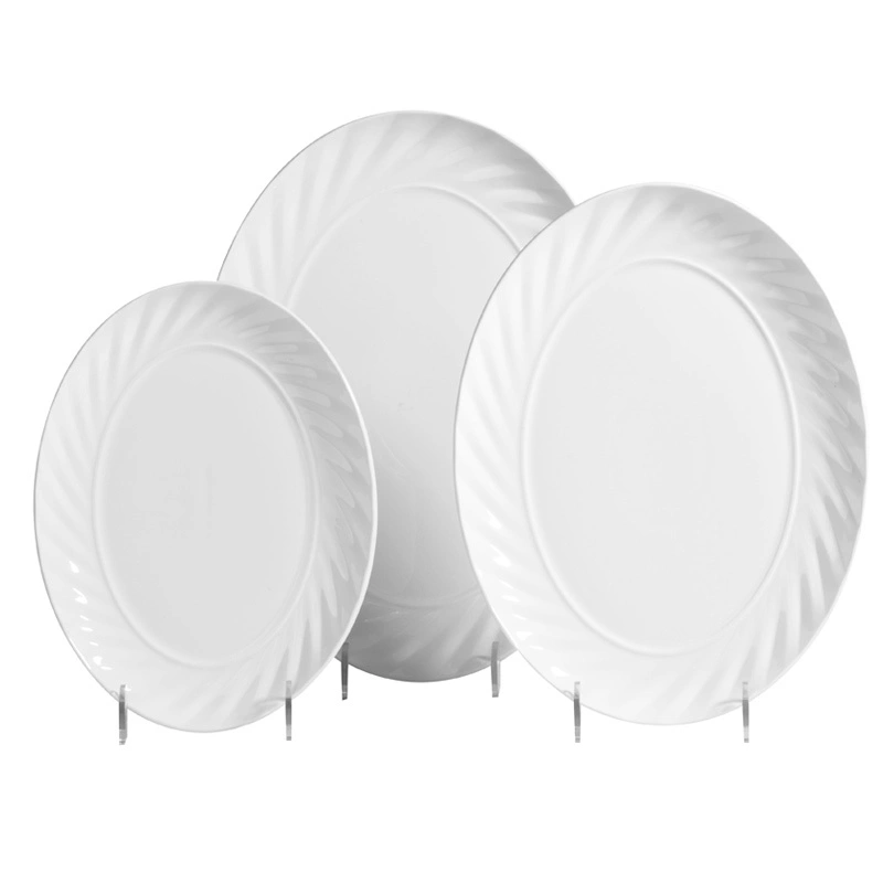 Oval 10.25/12/14.25 Inch Plate Set Ceramic White Dinnerware Wholesale Dishes 1