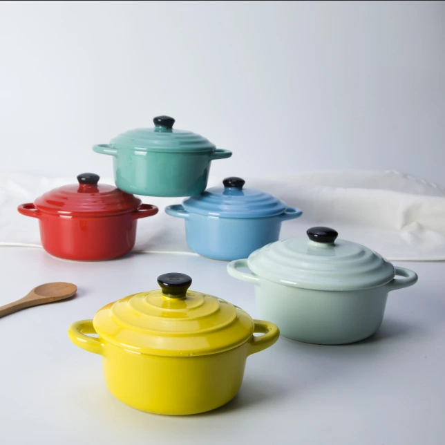 Microwave oven safe ceramic tableware serving bowls with lids 1