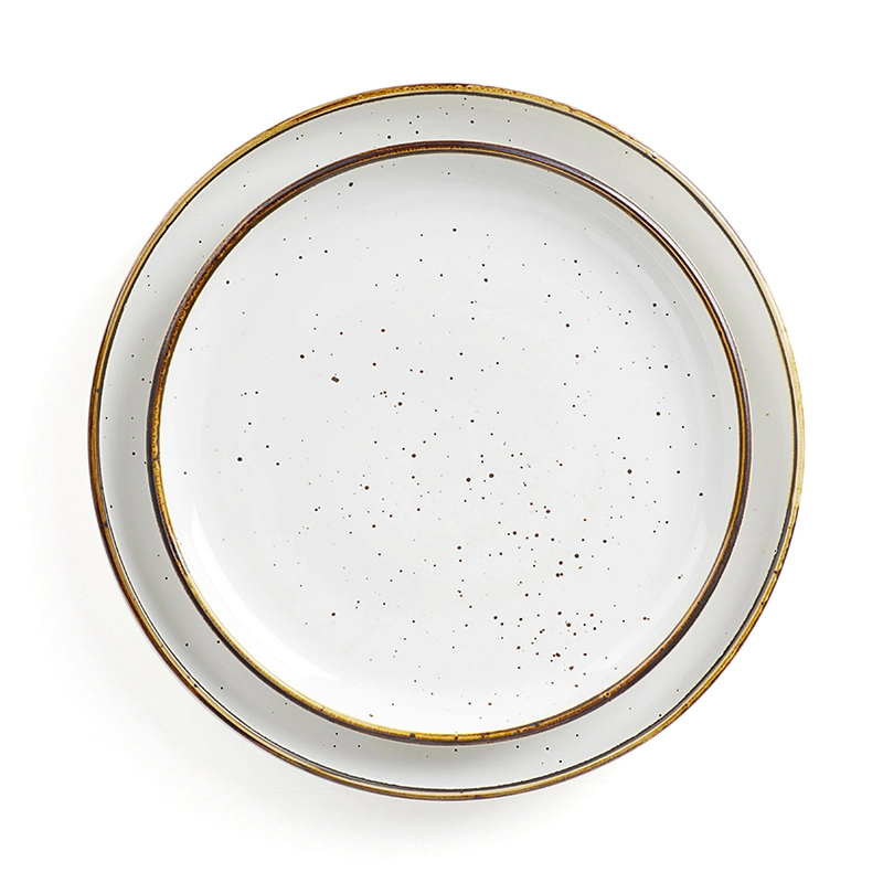Popular Lounge Ceramics Restaurant Dishes, Luxury Cafe Fine Porcelain Color Plate, Round Banquet Plate Ceramic Dishes Ware/ 1