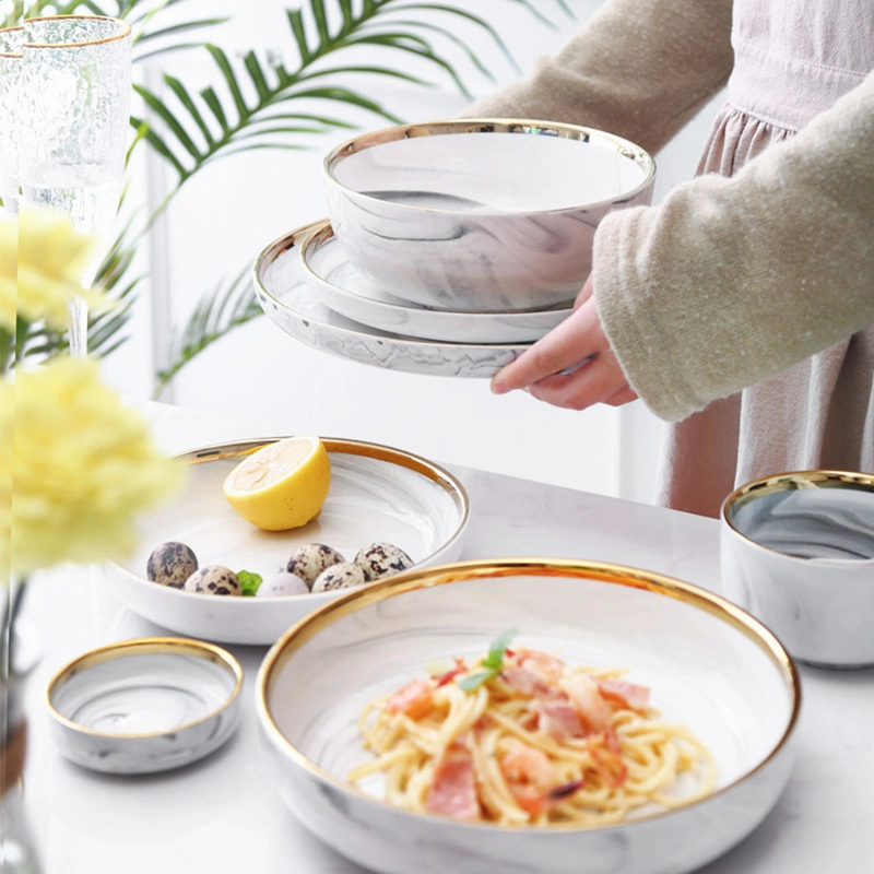 Latest Product Gold Rim Large Ceramic Soup Bowls, Hotel China Ware Gold Rim Japanese Soup Bowl, Japanese Soup Bowl& 1