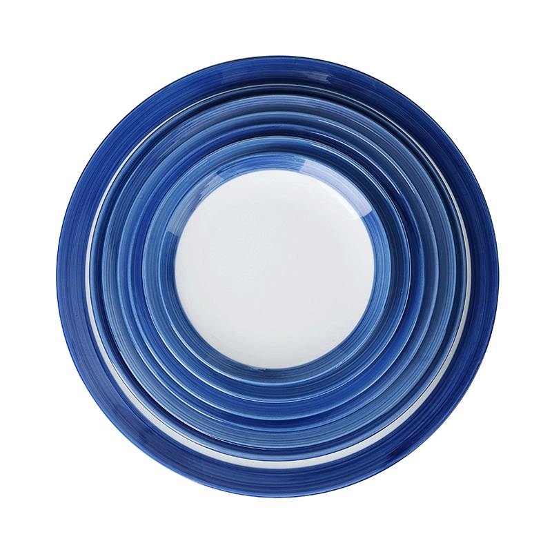 28ceramics Hotel Ceramic Food Plates, Ceramic Tableware Full Sizes Blue Plates Dinnerware Ceramic, Glazed Dishes Plates* 1