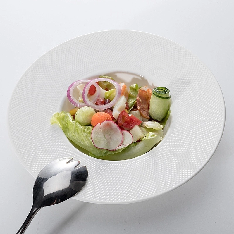 Moden Heat Resistant Bar Round Dish Plate Soup Bowl, Two Eight Ceramics Crockery Tableware Pasta Plate~ 1