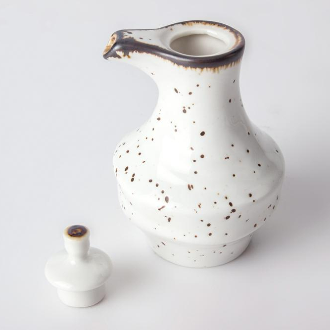 Durable Color Glaze Porcelain Cameo Soy Sauce Pot Small Restaurant/ 1