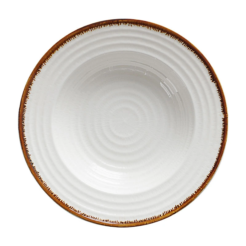 Wholesale High Quality Restaurant Catering White Porcelain 9.25 Inch Ceramic Soup Plate 1