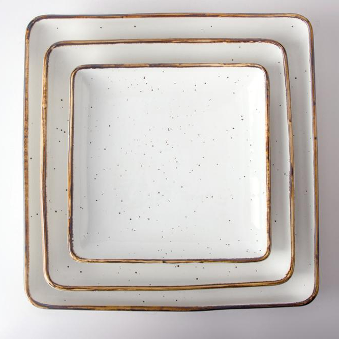Wholesale Ceramic Dinnerware Dishes, Hot sale Functional Long-lasting Dining Stylish Porcelain Casual Service Square Plate/ 1