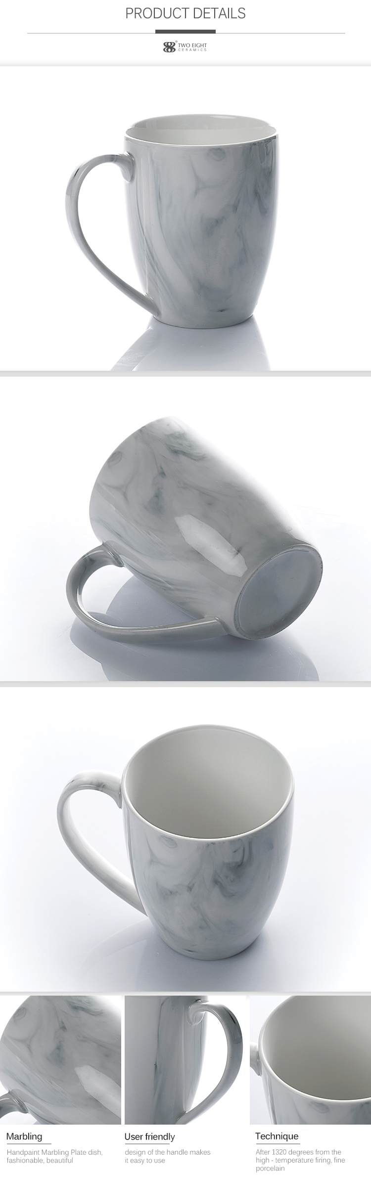 Restaurant Coffee Mug Supply Modern Crockery Set Tableware Fancy Glazed Marble Mug> 11