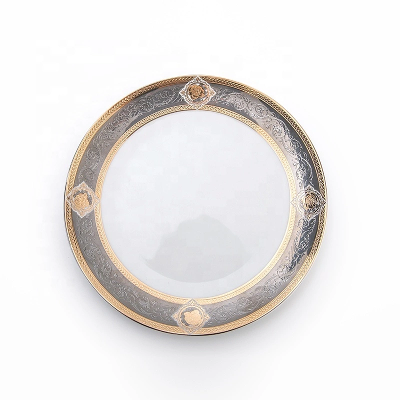 New Series Plate Dubai Market Hotel Restaurant Crockery Tableware, Bone China Round Plate^ 1