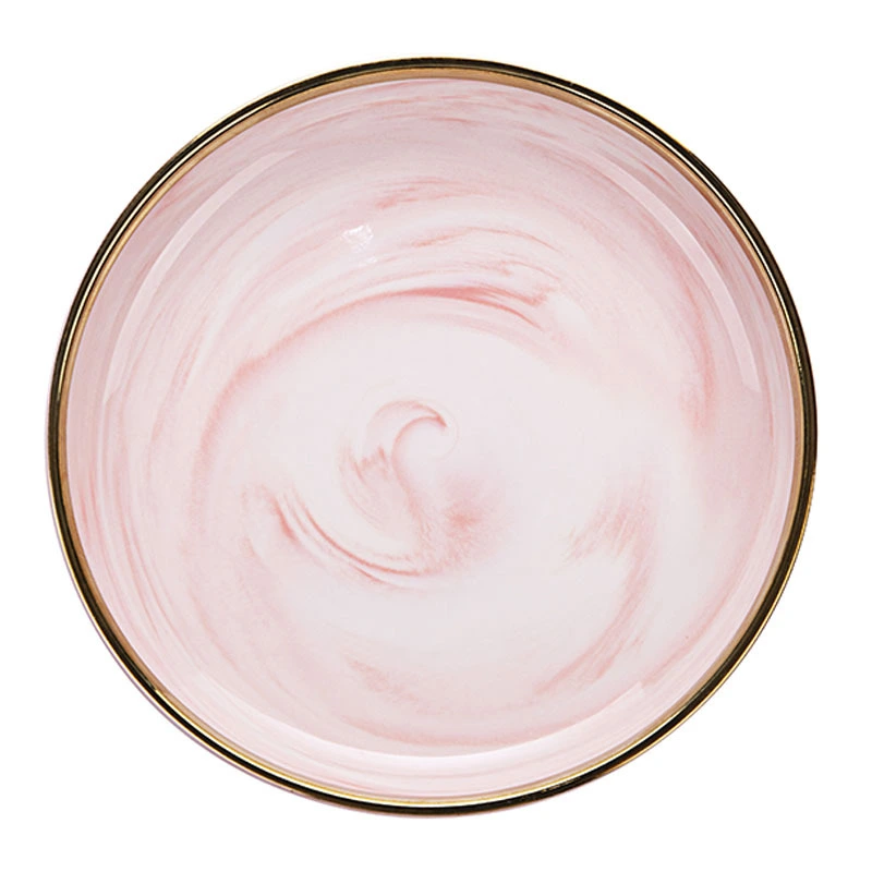3 Size Microwave Safe Dinnerware Luxury Hotel Supplies China TablewarePink Marble Plate Wedding& 1