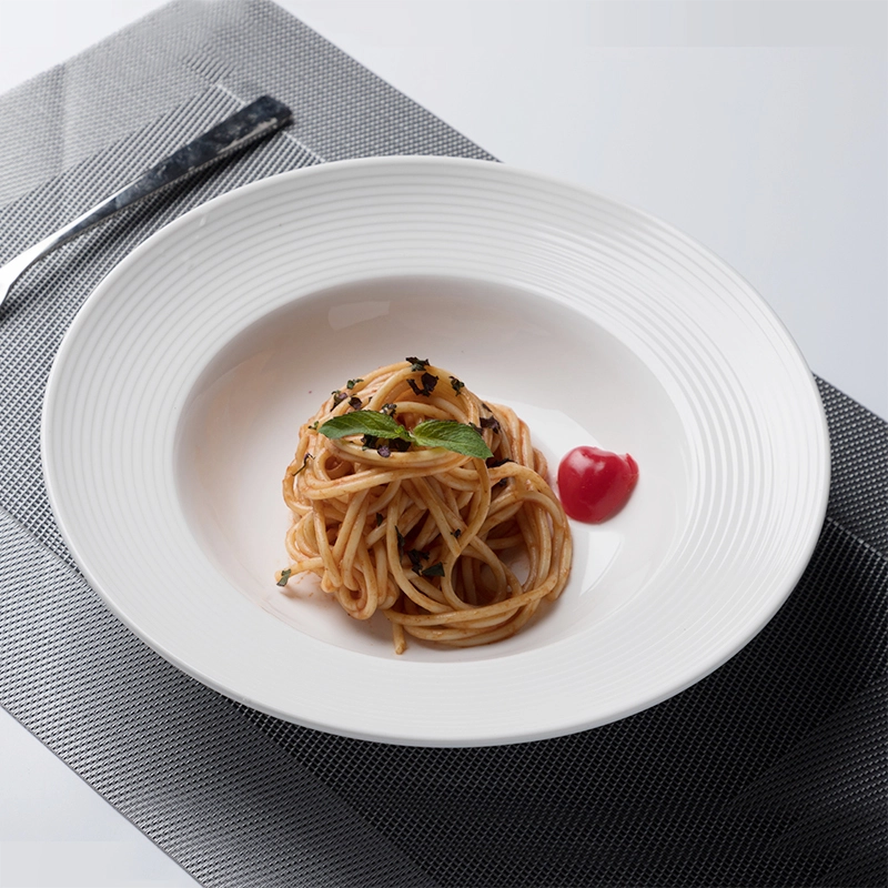 Wedding Crokery Appetizer Plate, High Temperature Cafe Serving Dishes Sets Pasta Plate, Moden Tableware White Plate Huairen^ 1