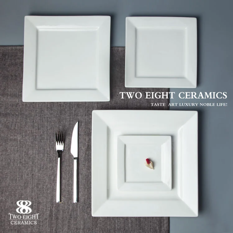 spaghetti plate italy matket fine porcelain tableware 6.258.2510.25 pasta square plate set 1