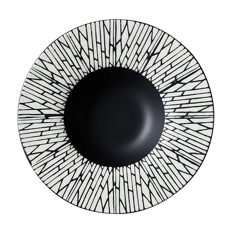 Wholesale Chaozhou CeramicDinnerware Sets Black Pasta Bowls, Noodle Bowl Ceramic Black, Matte Glazed Black Bowl& 1