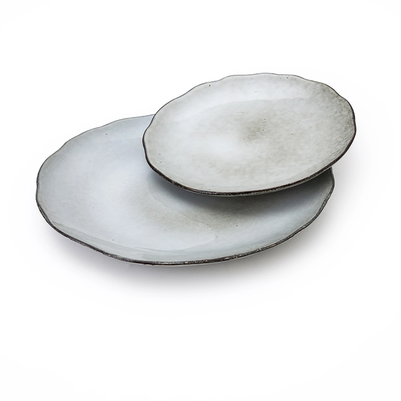 Green Serving Dishes Restaurant Banquet Ceramic Plate, Hotel Restaurant Crockery Tableware Catering Plate Dish Platter 1