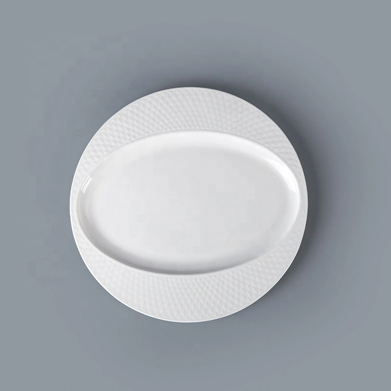 White Bone China Hotel Restaurant Crockery Tableware Oval Plate, Porcelain Plates White Oval Serving Plates Ceramic& 1